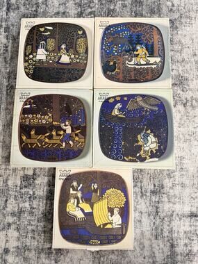 Vintage Arabia Finland Kalevala Wall Plate by Raija Lot Of 5 77,78,79,80,83 NWB